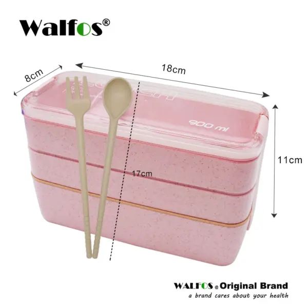 Walfos 900ml Three-Tier Bento Lunch Box Walfos 900ml Three-Tier Bento Lunch Box