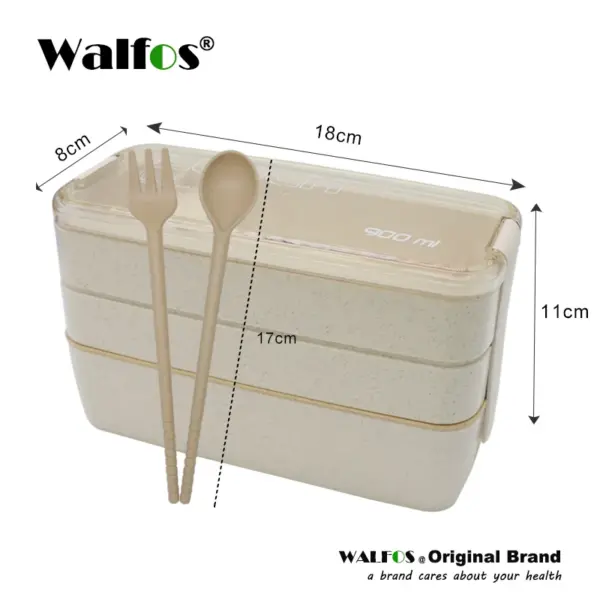 Walfos 900ml Three-Tier Bento Lunch Box Walfos 900ml Three-Tier Bento Lunch Box