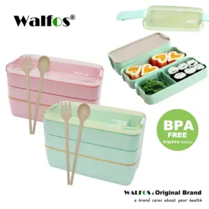 Walfos 900ml Three-Tier Bento Lunch Box Walfos 900ml Three-Tier Bento Lunch Box