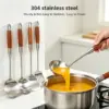 Walfos Stainless Steel Cooking Utensils with Wood Handles Walfos Stainless Steel Cooking Utensils with Wood Handles