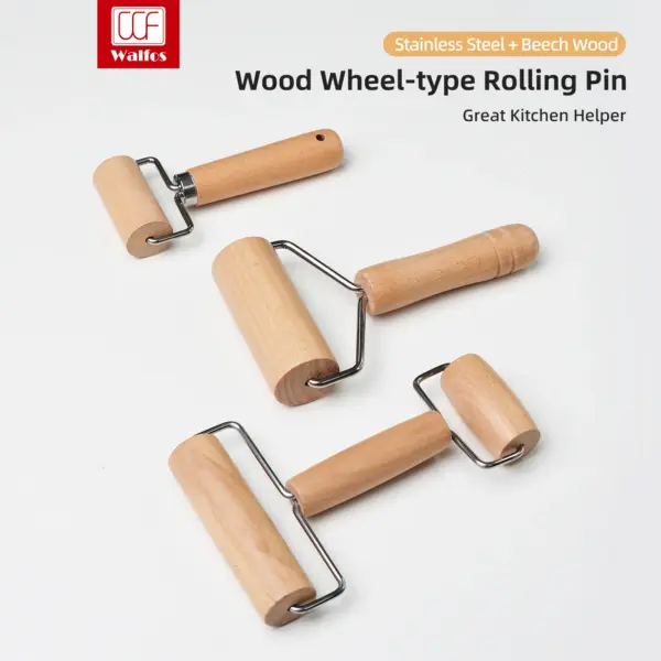 Walfos Beech Wood Pastry Roller Walfos Beech Wood Pastry Roller