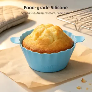Walfos Silicone Muffin Cups with Handles — 12 Pieces