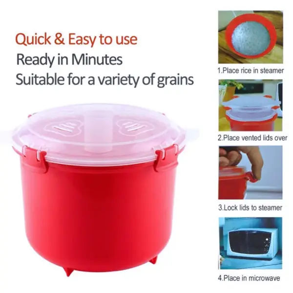 Walfos 2.6L Microwave Rice Cooker & Steamer Walfos 2.6L Microwave Rice Cooker & Steamer – photo 4