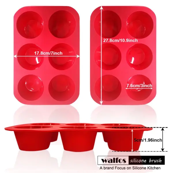 Walfos Six-Cup Jumbo Silicone Muffin Pan Walfos Six-Cup Jumbo Silicone Muffin Pan