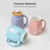 Walfos 450ml Ceramic Cat Mug with Lid & Spoon Walfos 450ml Ceramic Cat Mug with Lid & Spoon