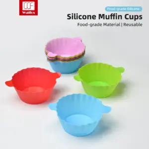 Walfos Silicone Muffin Cups with Handles — 12 Pieces Walfos Silicone Muffin Cups with Handles — 12 Pieces