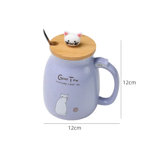 Walfos 450ml Ceramic Cat Mug with Lid & Spoon Walfos 450ml Ceramic Cat Mug with Lid & Spoon