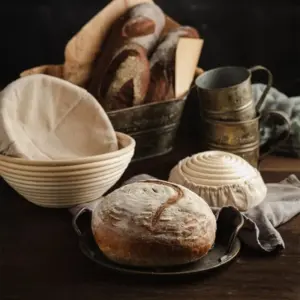 Walfos Rattan Bread Proofing Basket with Liner – photo 2