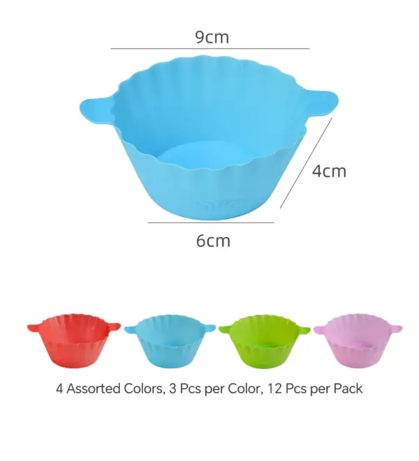 Walfos Silicone Muffin Cups with Handles — 12 Pieces Walfos Silicone Muffin Cups with Handles — 12 Pieces