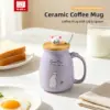 Walfos 450ml Ceramic Cat Mug with Lid & Spoon Walfos 450ml Ceramic Cat Mug with Lid & Spoon