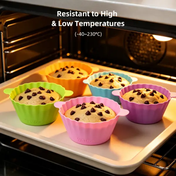 Walfos Silicone Muffin Cups with Handles — 12 Pieces Walfos Silicone Muffin Cups with Handles — 12 Pieces
